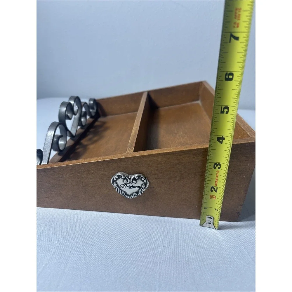 Brighton Wood Metal Display Tray Organizer Divided Shelf Jewelry Accessories